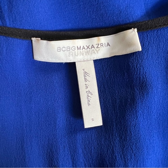 BCBGMAXAZRIA Runway 'Lydia' Silk Longsleeve Dress (Larkspur Blue) Small $428 - Picture 7 of 9
